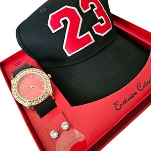 Exclusive 3-Piece Gift Set – Snapback Hat, Watch & Earrings | “23” Collection